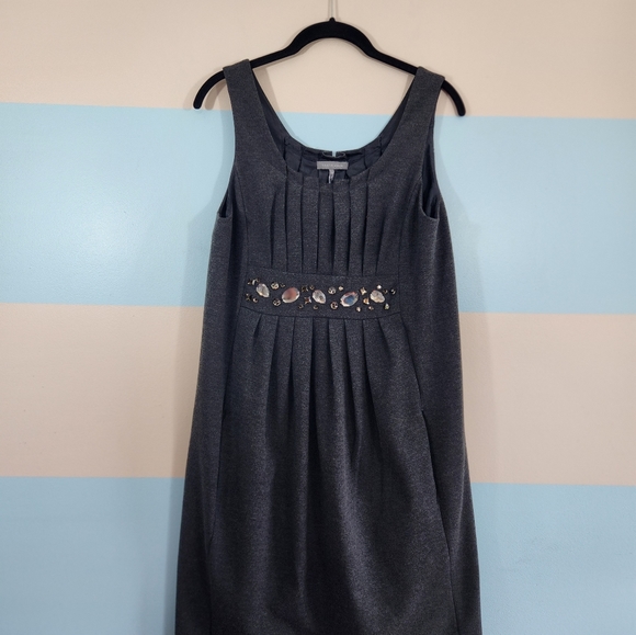 Kristin Davis Gray Top Pleated Dress - Picture 5 of 6